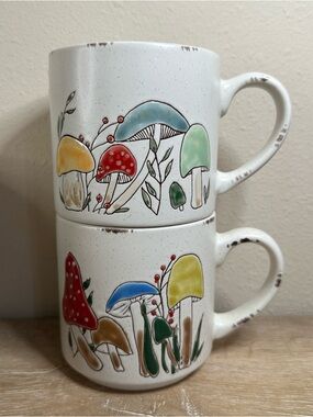 Spectrum Designz Morel Valley Mushroom Mug 18 OZ Spring Mushrooms Set Of 2